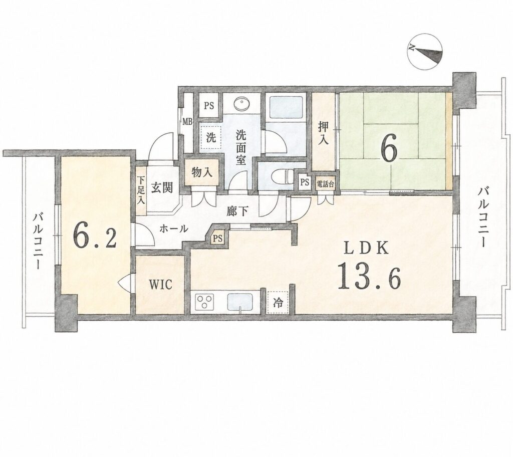 パークシティ三郷壱番館西棟7F_間取り図